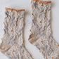 Vintage Floral Socks | Taupe + Rust