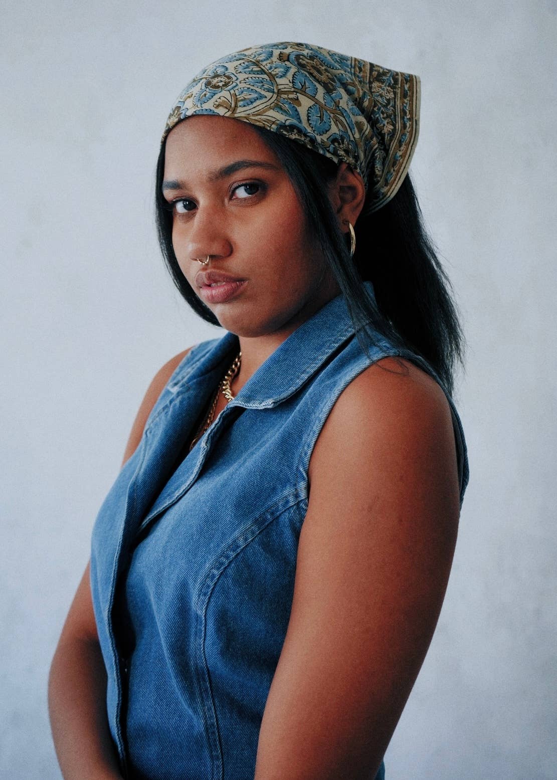 Kalamkari Cotton Bandana | Dusky Blooms