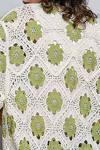 Granny Square Knit Duster