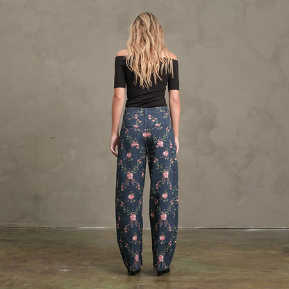 Vintage Floral Barrel Denim