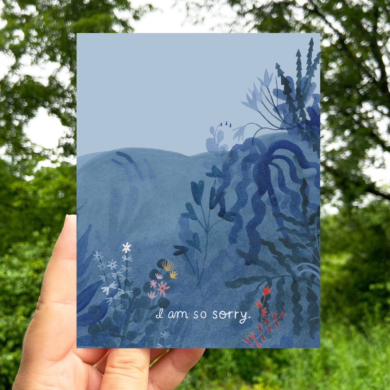 I Am So Sorry Blue Greeting Card