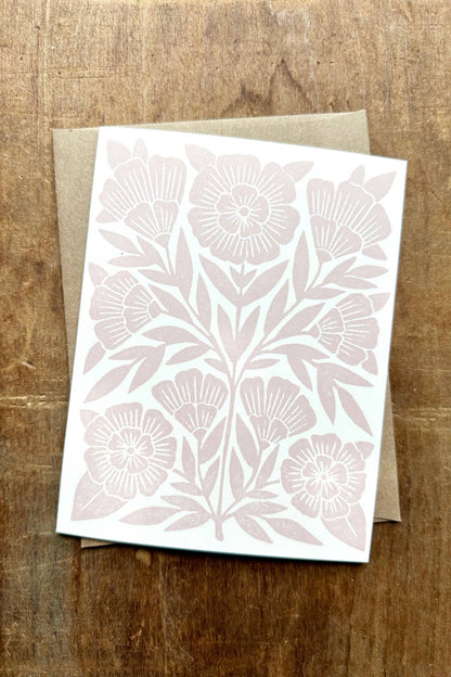 Light Florals Blank Greeting Card