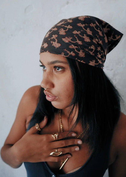 Kalamkari Cotton Bandana | Midnight Ride