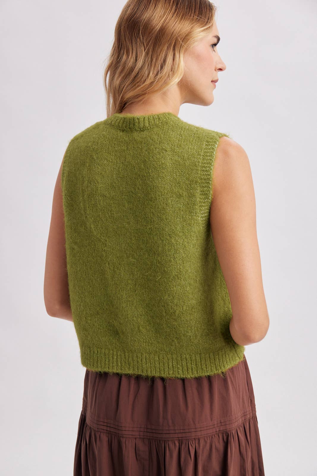 Knit Sweater Vest | Avocado