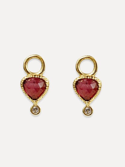 Colette Pyramid Huggies + Charms | Garnet