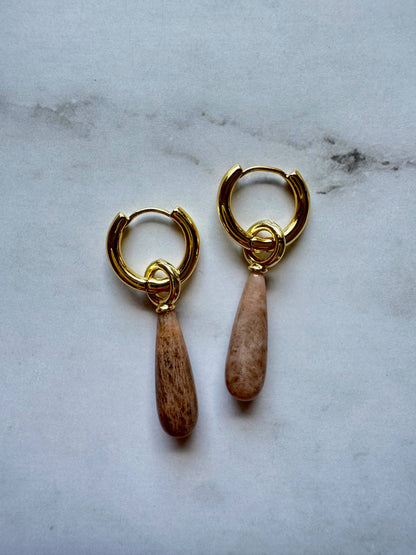 Amara Gemstone Hoops | Aventurine