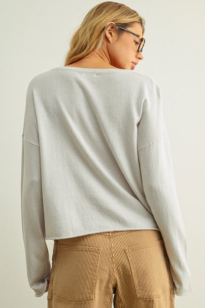 Essential Rolled Hem Sweater | Off White