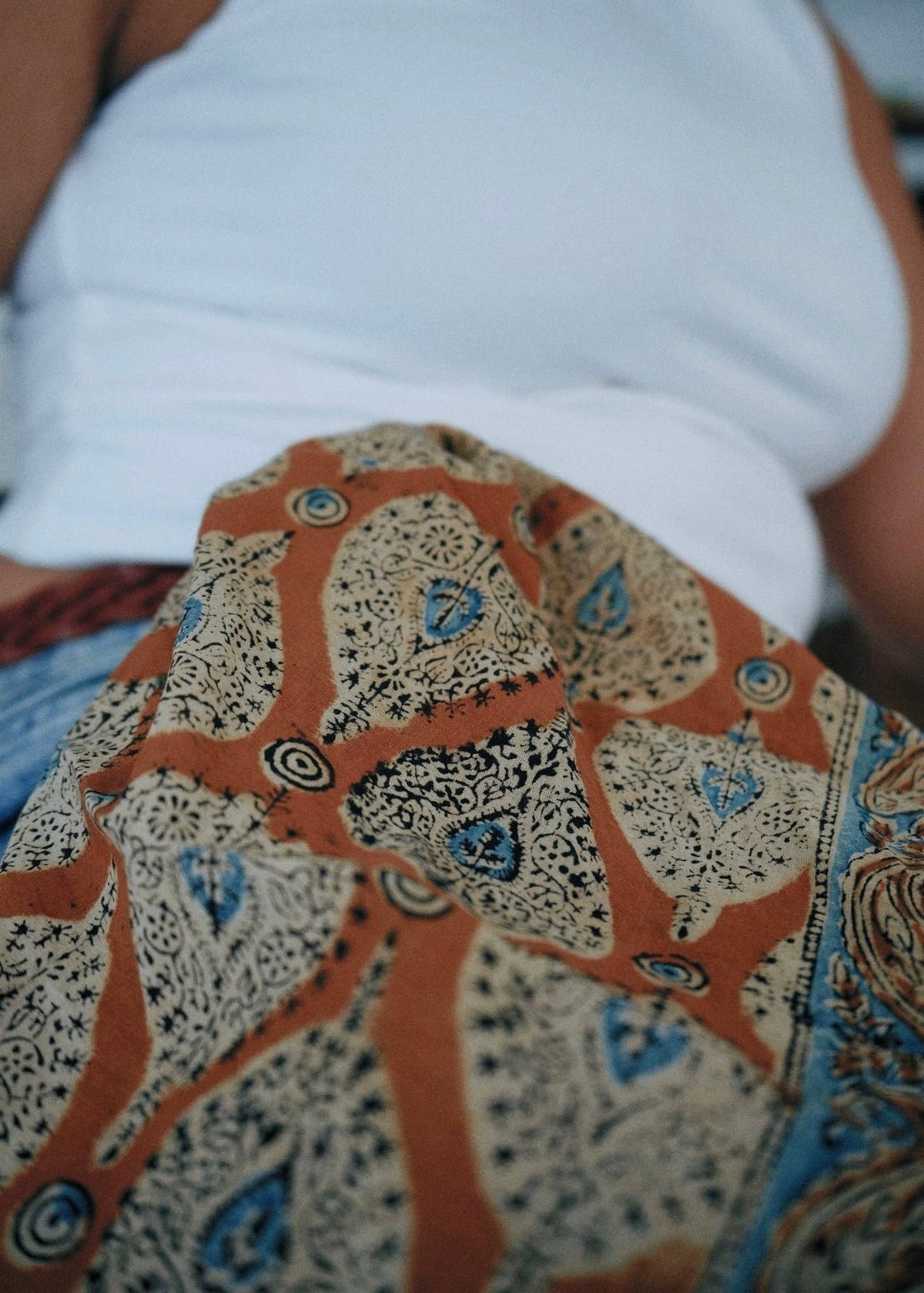Kalamkari Cotton Bandana | Amber