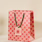 Red Star Checked Gift Bag | Medium