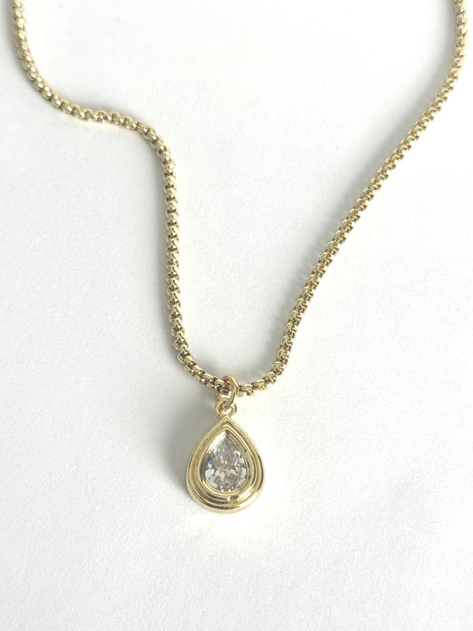 Sloan Pear Bezel Necklace