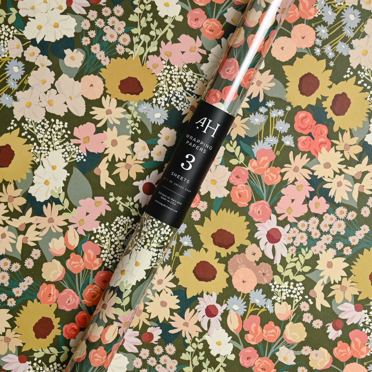 Flower Market Wrap | Roll of 3 Sheets