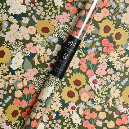 Flower Market Wrap | Roll of 3 Sheets