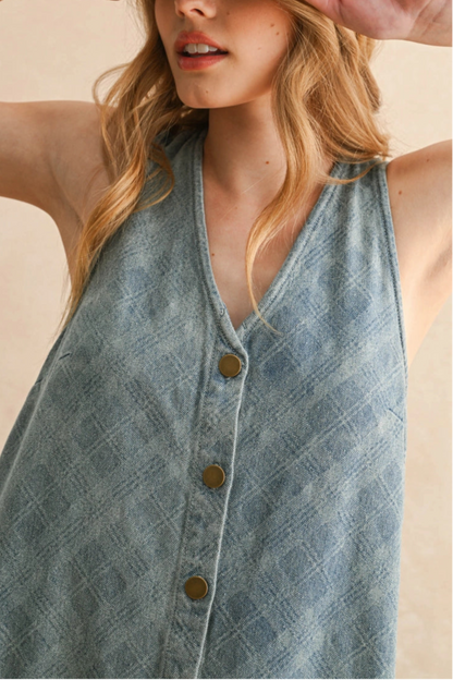 Jacquard Denim Mini Dress