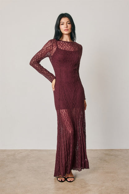 Lace Sculpted Maxi Dress | Sangria
