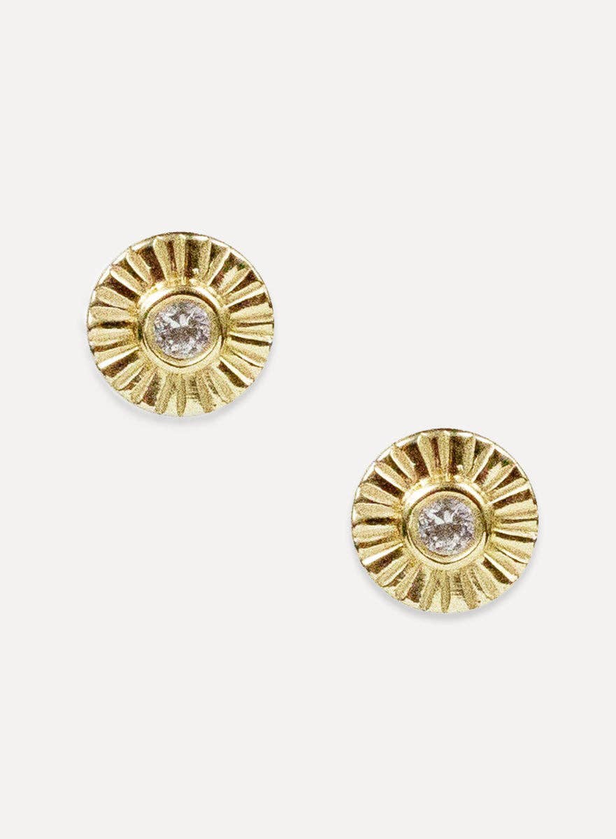 Sunburst Studs | White Topaz