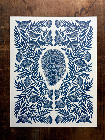 Oyster Risograph Print | 11 x 14