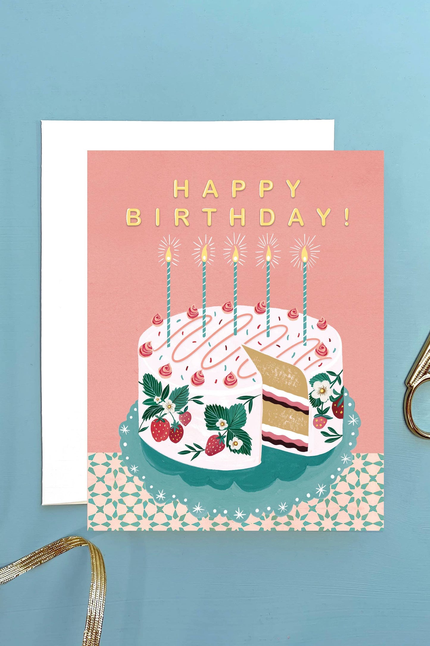 Strawberry Cake Birthday Card