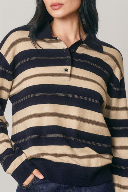Hudson Stripe Polo Sweater