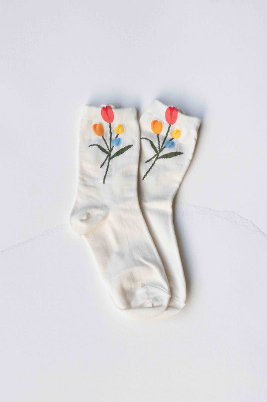 Tulip Bloom Socks | Black