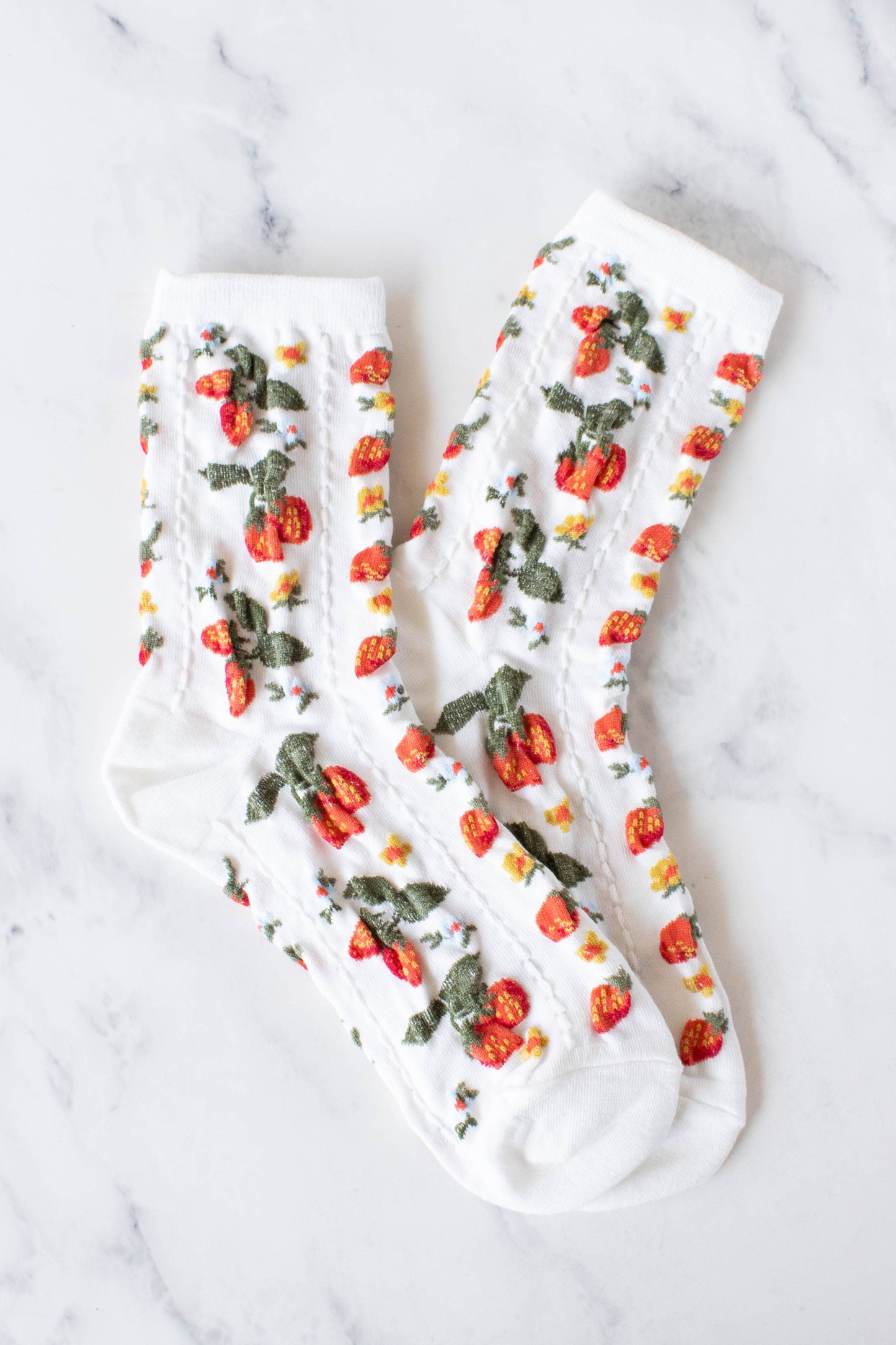 Berry Bunch Crew Socks | Cream