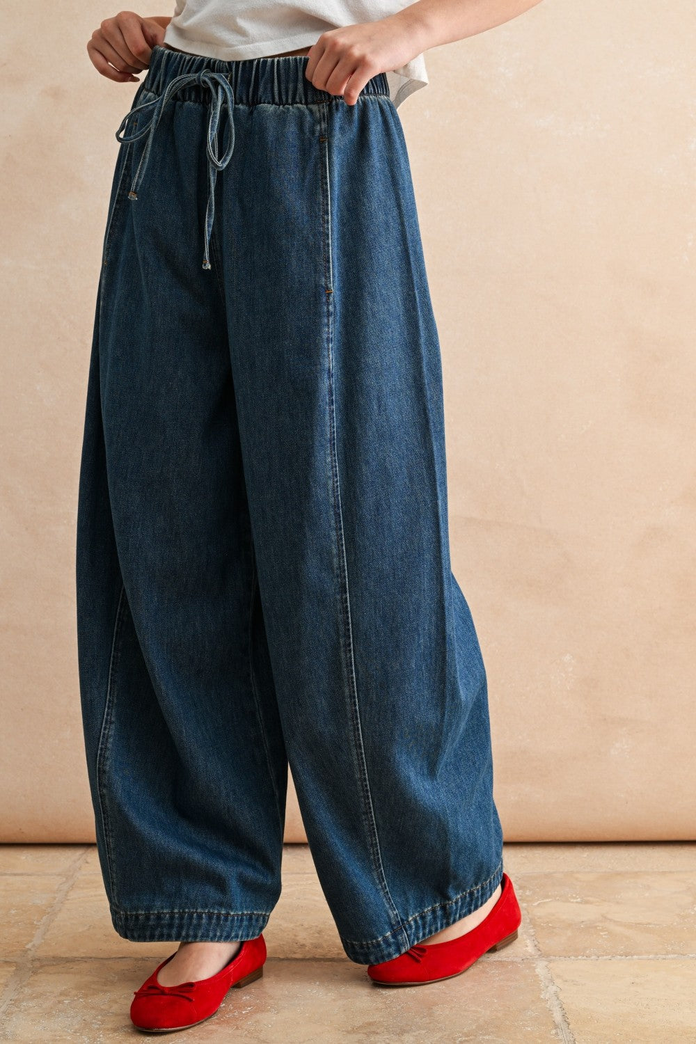 EZ Tie Waist Barrel Jean
