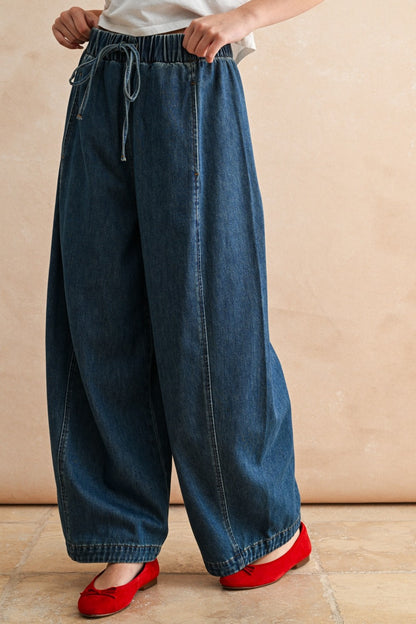 EZ Tie Waist Barrel Jean