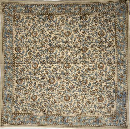 Kalamkari Cotton Bandana | Blue Vine