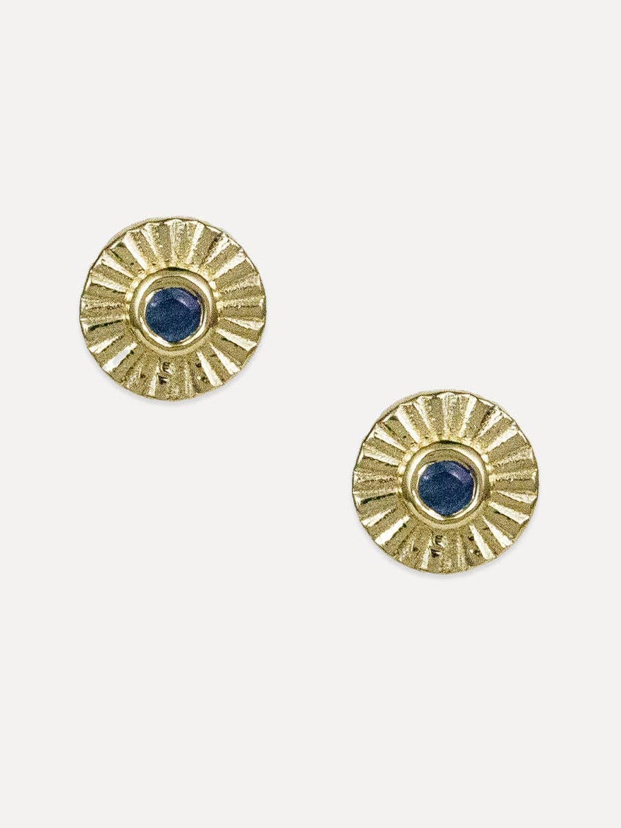 Sunburst Studs | Blue Sapphire
