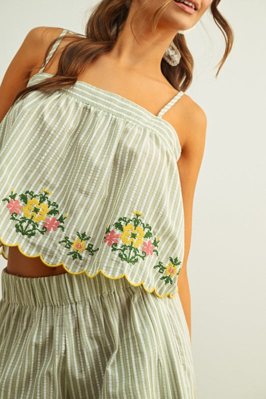 Embroidered Garden Top