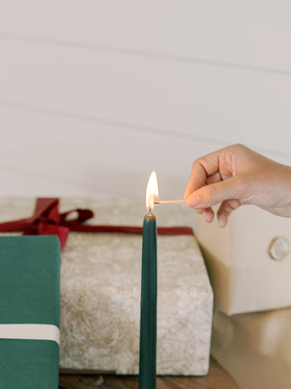 Beeswax Dipped Candles | Forest Green