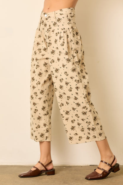 Floral Balloon Pants | Ivory