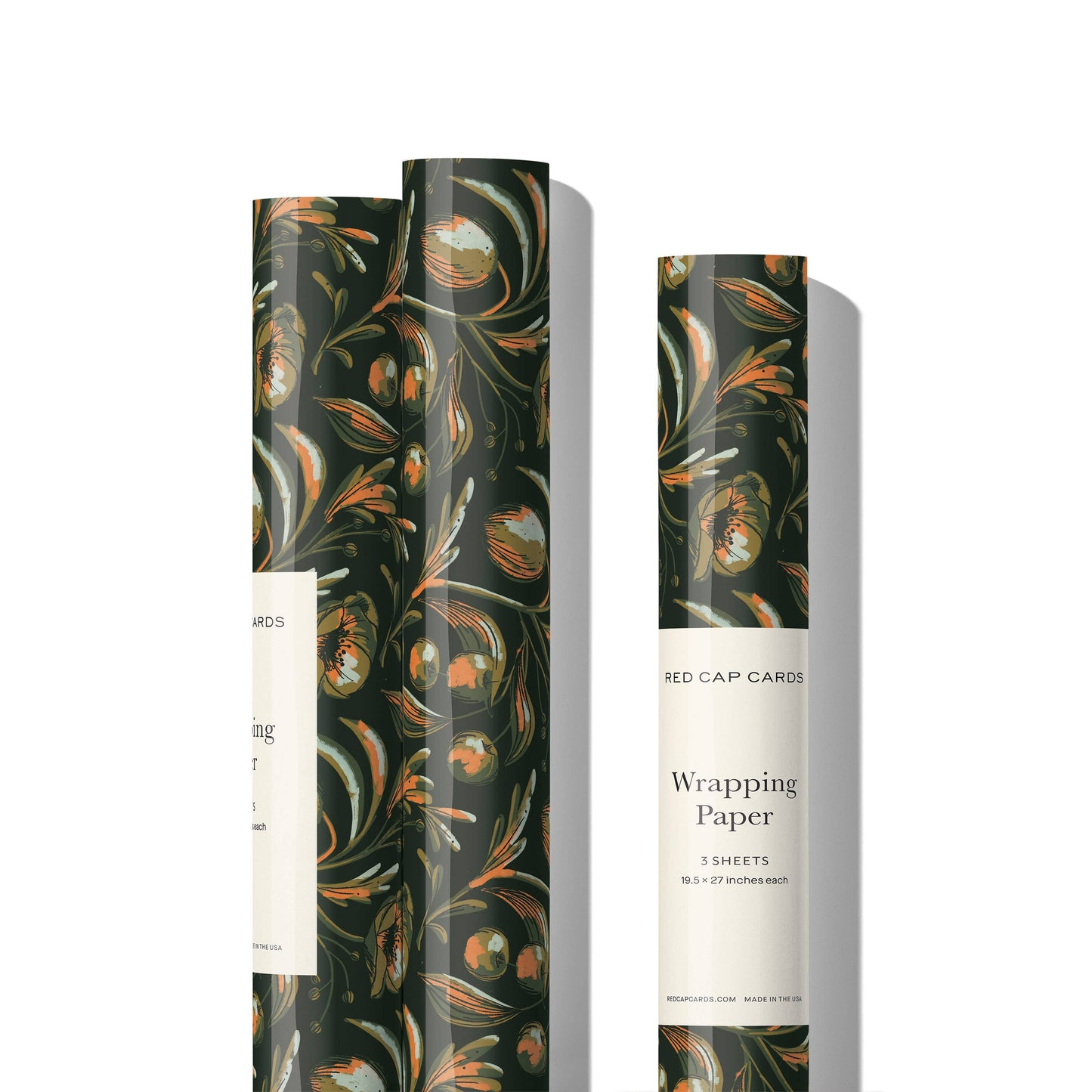Midnight Flowers Rolled Gift Wrap