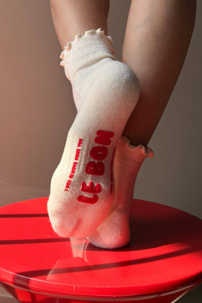 Ruffled Hugger Crew Socks | Vintage Pink