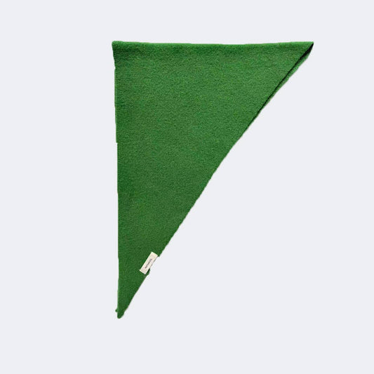 Wool Knitted Triangle Scarf | Green