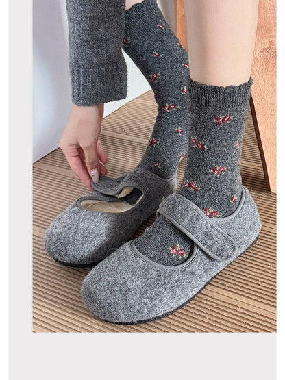 Tiny Ditsy Floral Winter Socks | Navy