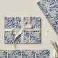 Blue Flora Rolled Gift Wrap