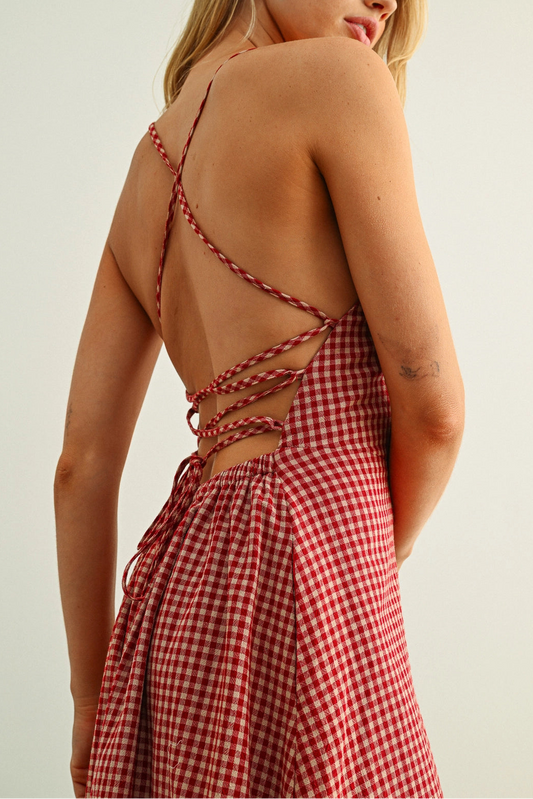 Got Your Back Midi Dress | Red