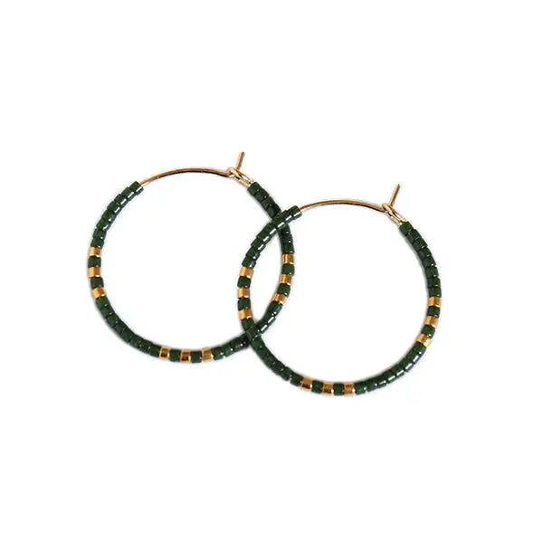Zoe Hoops Small | Olive