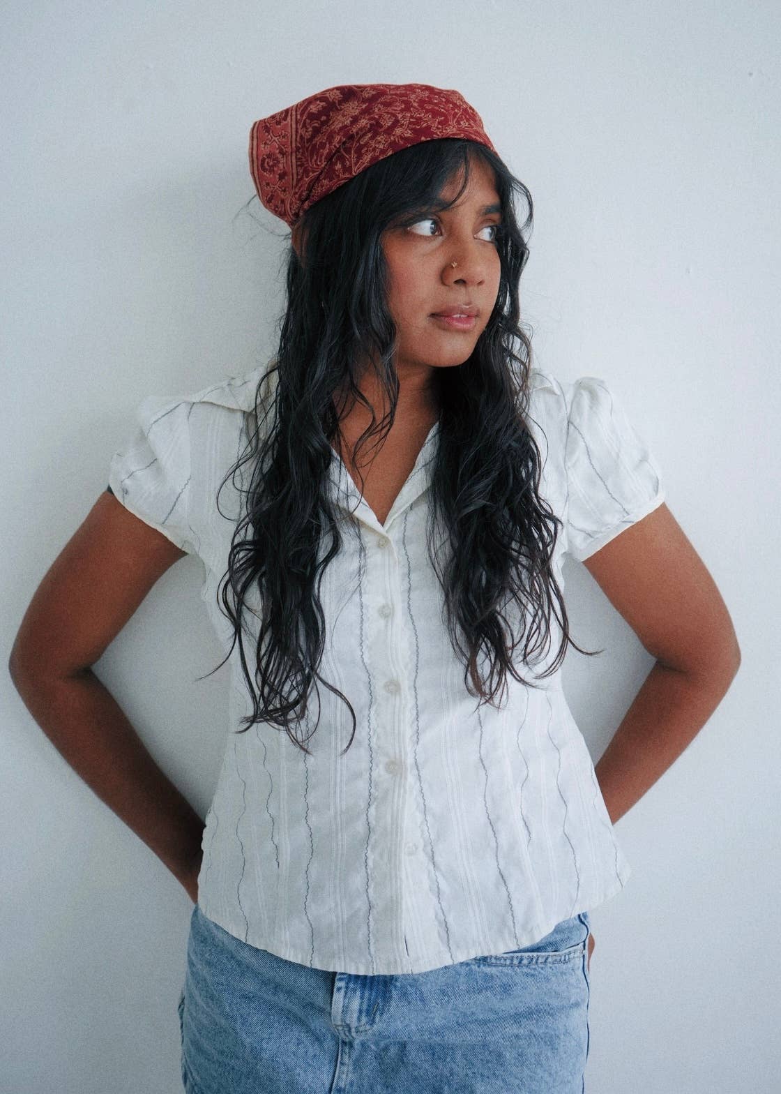 Kalamkari Cotton Bandana | Crimson Twist