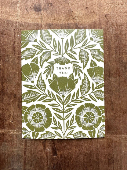 Thank You Green Floral