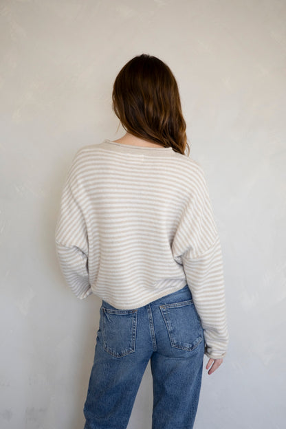 Piper Mini Stripe Cardigan | Cream