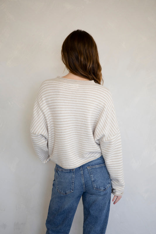 Piper Mini Stripe Cardigan | Cream