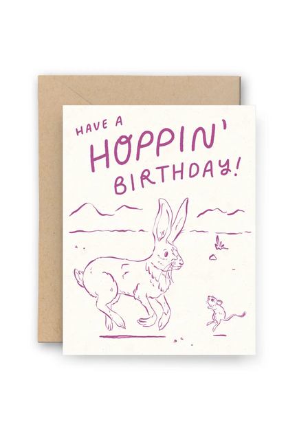 Hoppin' Birthday Jackrabbit Card