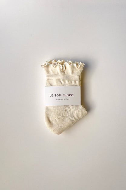 Ruffled Hugger Crew Socks | Vanilla
