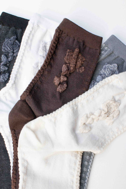 Rose Socks | Dark Brown