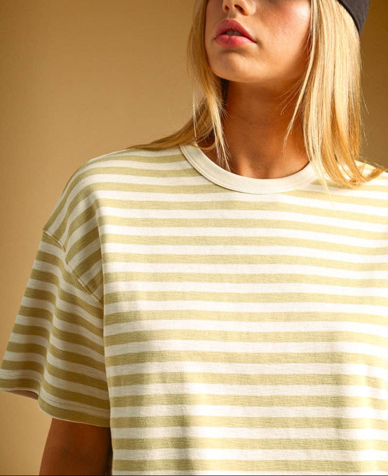 Ready Or Not Stripe Tee | Lemon