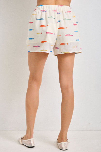 Gone Fishin' Lounge Shorts | Cream | Extended