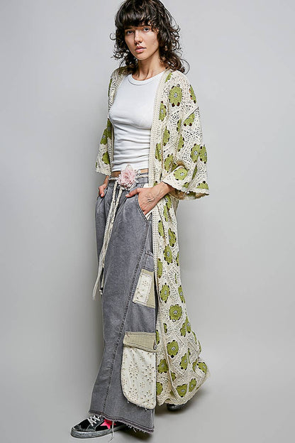 Granny Square Knit Duster
