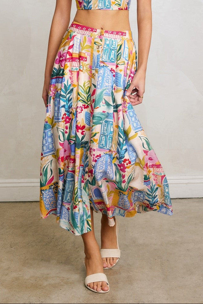 Mykonos Market Midi Skirt