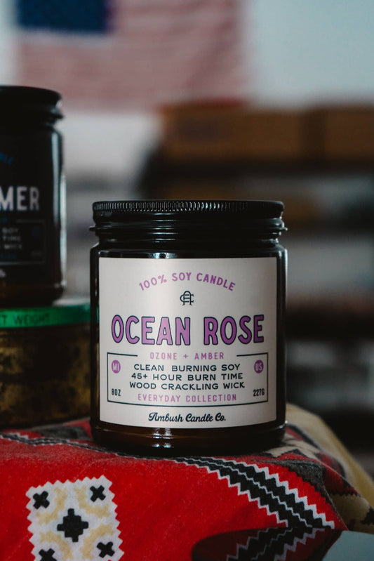 Ocean Rose | Ozone + Amber Candle